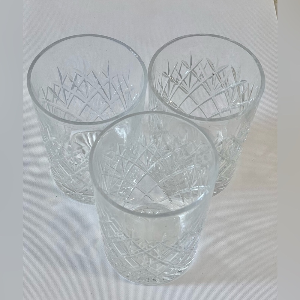 Lot Of 3 vintage Brilliance Cut crystal whiskey tumbler Glasses Soviet Era
USSR